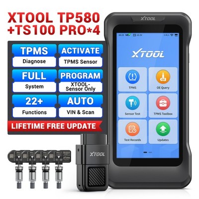 XTOOL TP580 TPMS Programmierwerkzeug   Vollsystem-OBD2-Scanner mit 4PCS TS100