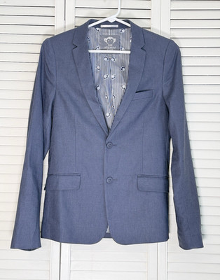 Appaman Fine Tailoring Boys Blazer Suit Jacket Linen Size 16 Blue Lined 2 Button