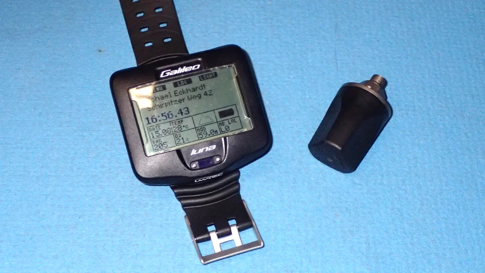 Tauchcomputer Uwatec Galileo Luna mit Sender und Etui,  §V3