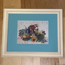 VTG Artist Signed Print by Muffy Clark Gill “Another Taste Of The Tropics” Frame