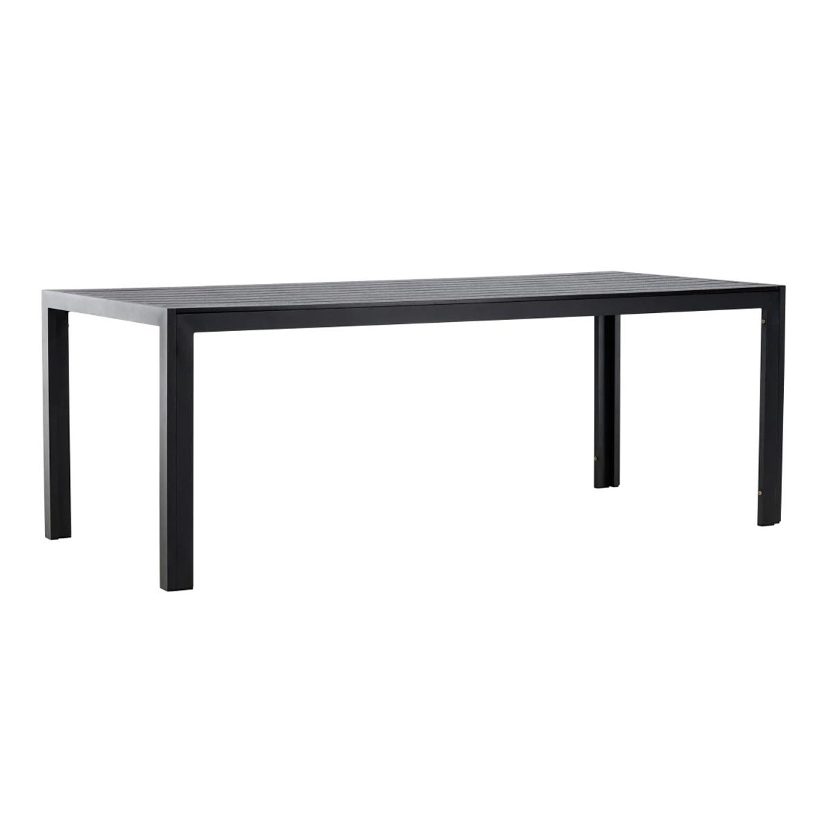 Table de jardin Mirko 205cm noir en métal résistant aux intempéries et UV