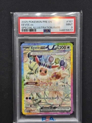 Pokémon TCG Prismatic Evolutions Eevee EX Card 167/131 PSA 9 mint