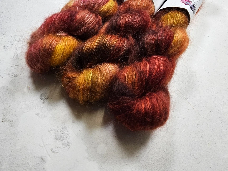 Kid Mohair Seide Garn, Lace Gewicht, 50g, SMOULDER SLOWLY - Bild 4 von 4