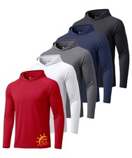 5 Pack UV Shirts for Men Sun Protection Hoodie Fast Dry Rash Guard Athletic U...