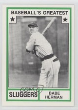 1982 TCMA Baseball's Greatest Sluggers White Back Babe Herman (Has MLB Logo) 0o9