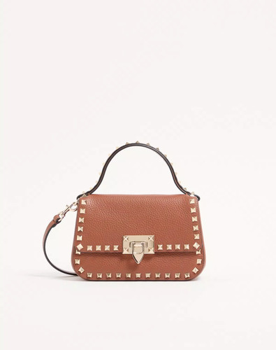 Valentino rockstud small handbag in grainy calfskin brown - BNWT