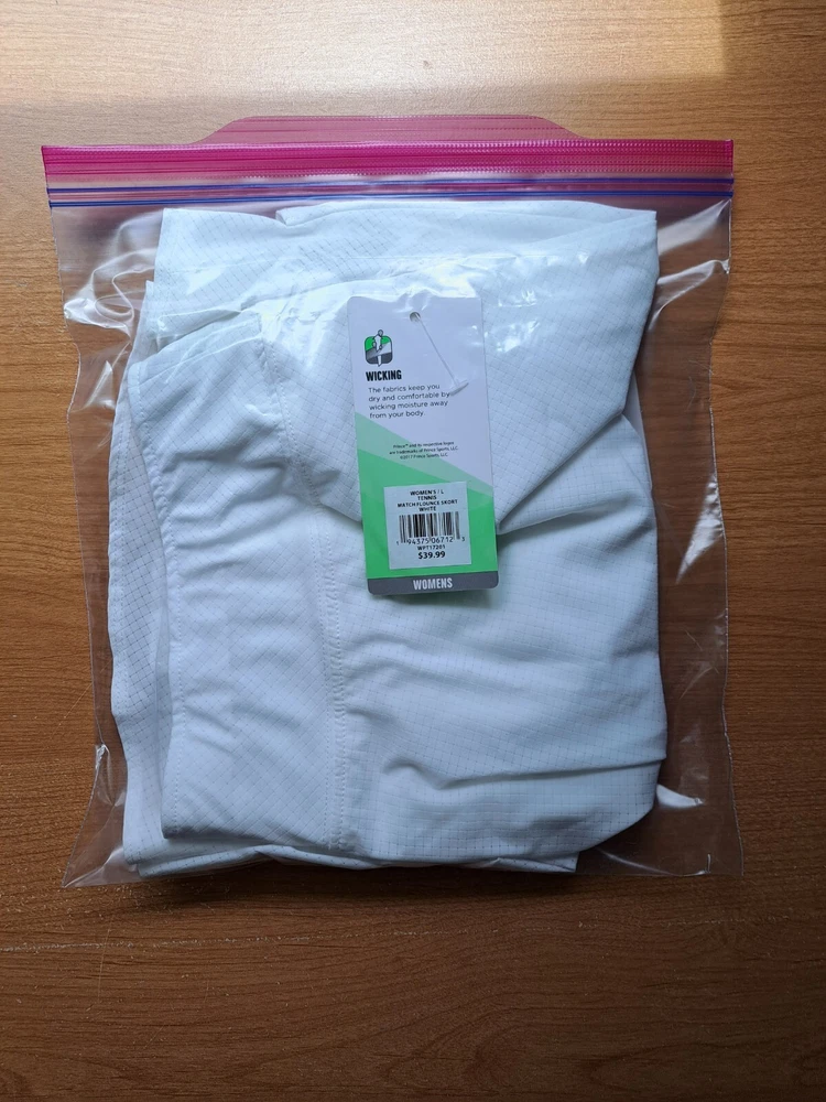 PRINCE Womens White Flounce Tennis Skort Size L $39.99