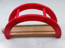 Wooden Train Track Red Bridge Riser Tunnel Piece Thomas Brio Compatible