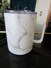 14 oz, Simply Essential Stainless Steel Mug, White Marble. Bed/Bath/Beyond. NWT