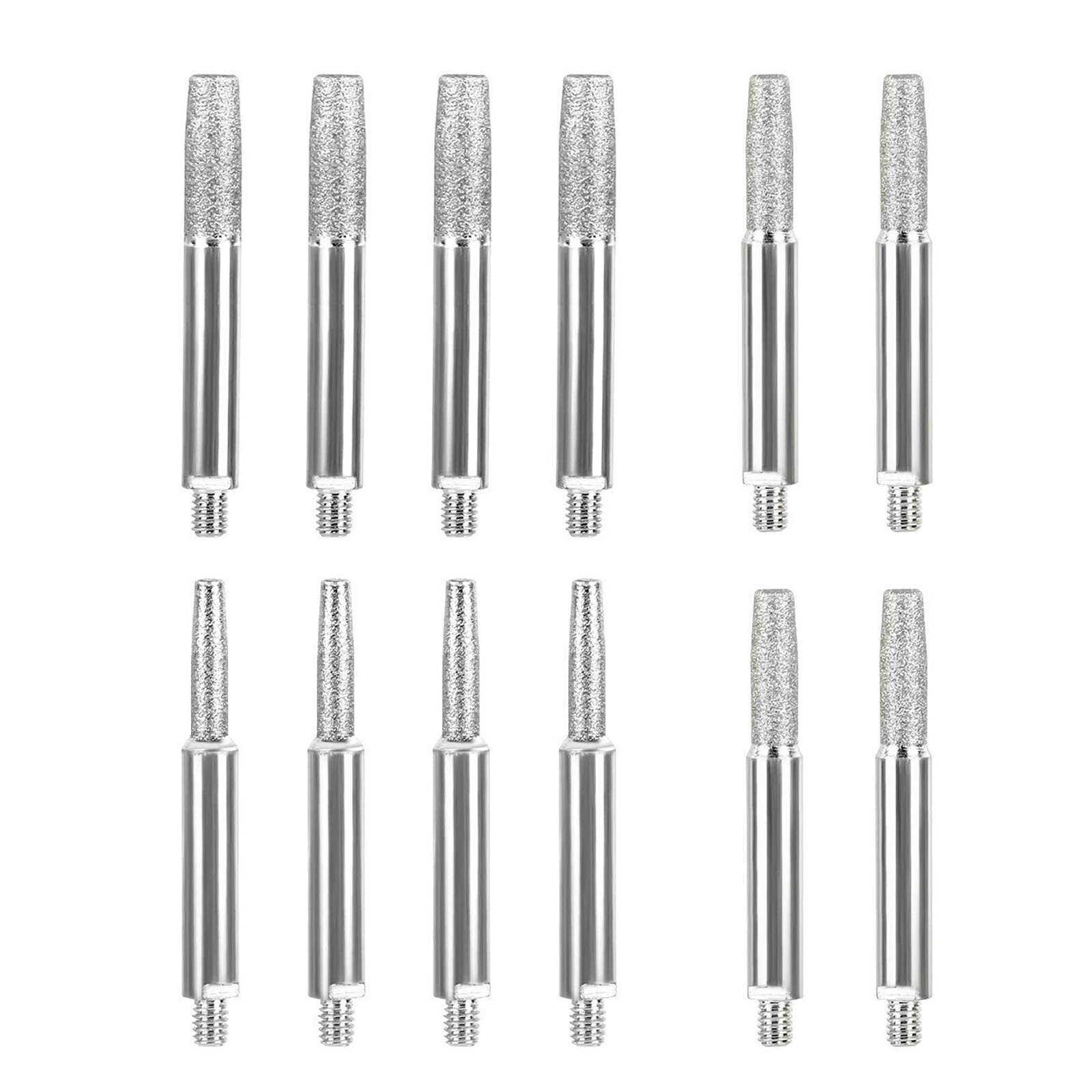 12Pcs Carborundum Burr Set for Hand Crank Chain Saw Sharpening and Grinding