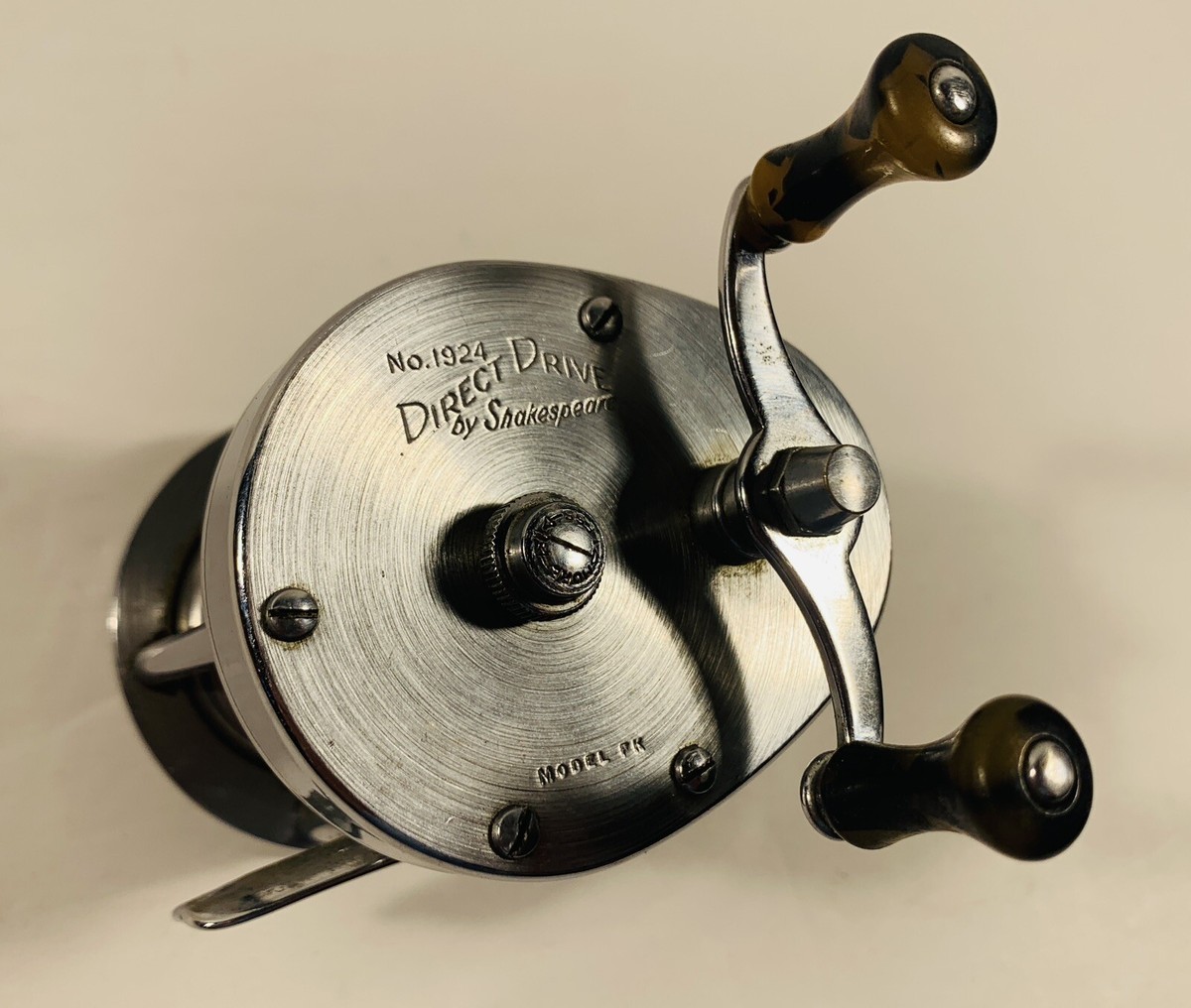 Vintage SHAKESPEARE LEVEL WINDING REEL, Direct Drive, #1924, FK, w/Original Box