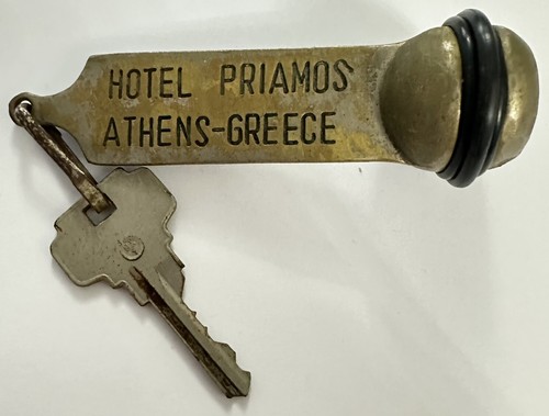 Hotel Priamos Athens Greece Chunky Bronze Hotel Room Key #205 - Picture 3 of 7