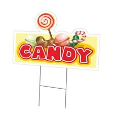 Candy Yard Sign & Stake outdoor plastic coroplast window