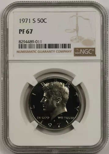 1971-S 50C NGC Proof PF 67 Kennedy Half Dollar 