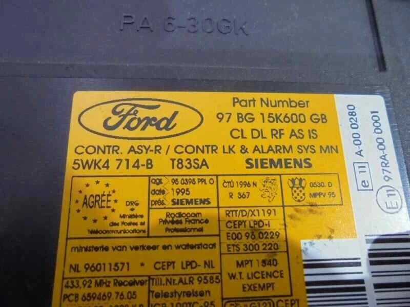 97BG15K600GB centralina chiusura per FORD COUGAR (MC) V6 1998 1459317 - Immagine 2 di 3
