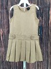 U.S. Polo Assn. Girls’ Khaki School Uniform Sleeveless Jumper Dress Size 5 -Aa11