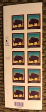 2001 USA  21c #3468 BISON SMALL 2001 BLATE BLOCK OF 10– MINT