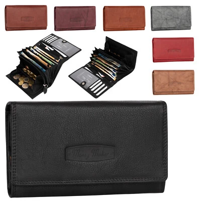 MONEY MAKER RFID Damen Geldbörse Portemonnaie Geldbeutel Portmonee Damenbörse Leder Schwarz