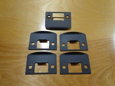 (5) NEW SCHLAGE STRIKE PLATES 1-5/8" x 2-1/4" SQUARE CORNER 622 BLACK W/ SCREWS