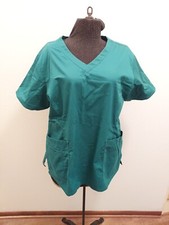 Maevn Blossom Womens Scrub Top Size XL Teal Short Sleeves Pockets Medical Shirt