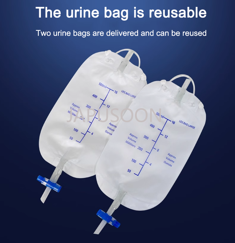 Male Wearable Incontinence Pants Urinal Leg Bag Silicone Urine Funnel