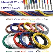 UL1015 Stranded Tinned Copper PVC Cable Wire 24AWG(0.12mm²) to 8AWG(8.1mm²)