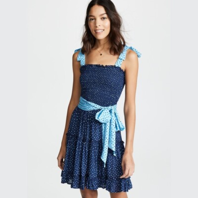 COOLCHANGE Momi Marine Coastal Raegan Tunic Mini DRESS size L ~ Retail $218