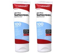 Leader Ultra Sheer Water Resistant SPF 100 Sunscreen Lotion, 3 oz - 2 Pack