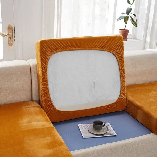 1/2/3 Sitzer Samt Sofa Sitz Kissenbezug Stretch Schonbezüge Couch Schoner - Bild 86 von 107