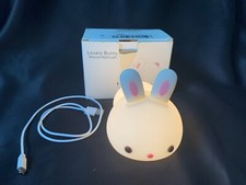 Cute Bunny Night Light, USB Rechargeable 7 Changing Colors or Warm White