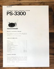 Sony PS-3300 Record Player / Turntable Service Manual Original