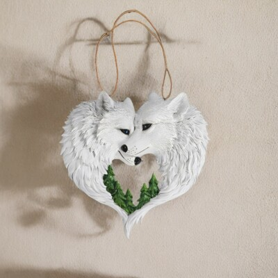 #ad 8quot;H Wolf Couple Wall Decor Ornament Home Decor Unique Gift $28.12