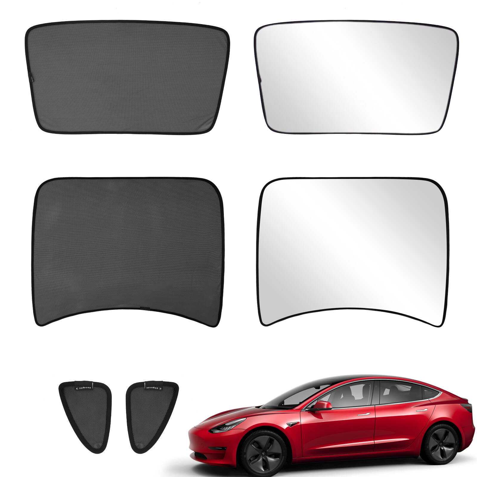 Fit Tesla Model 3 Sun Shades Glass Roof Sunshade Sunroof Rear Window
