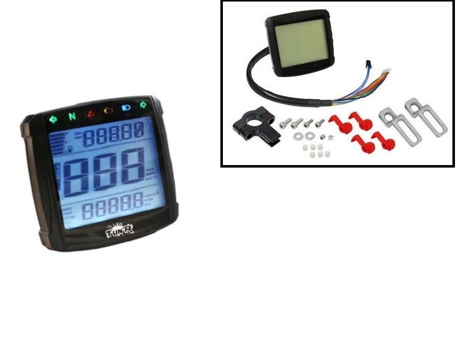 Compteur moto digital étanche LCD à affichage multiparamètres