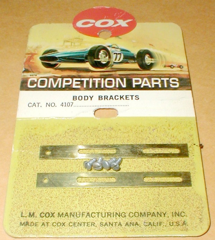 Cox Slot Car Body Mounting Brackets & Screws #4107 1960's Vintage NOS A