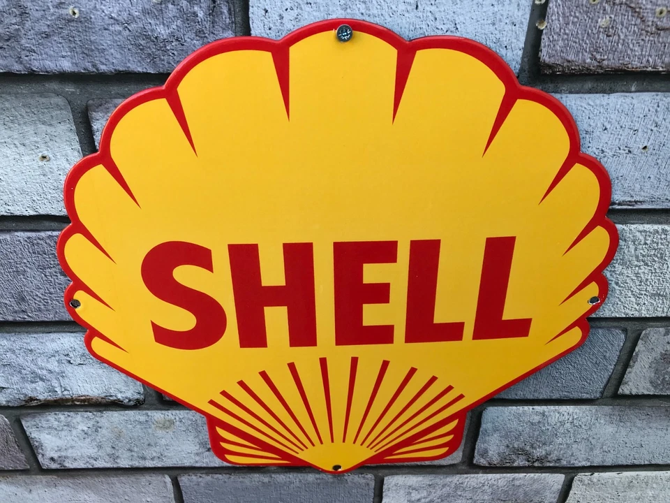 Shell Enamel Sign Garage Sign Bar Sign Man Cave - Image 3 of 4