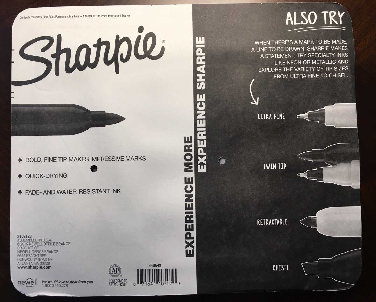  Sharpie Permanent Marker, 25-count, 24 BLACK + 1 METALLIC NEW IN ITS PACKAGE
