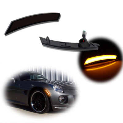 Smoked Amber LED Front Side Marker Light For 06-10 Pontiac Solstice & Saturn Sky