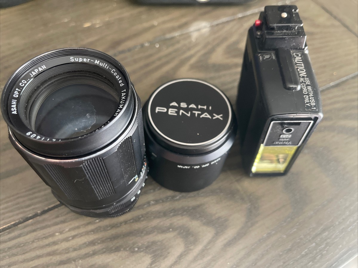 Asahi Pentax ES II 35mm Film Camera w/ Takumar 55mm & 135 mm Lens