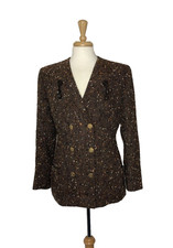 Emanuel Ungaro Vintage Tweed Double Breasted Blazer Ladies Size 16