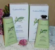 Crabtree & Evelyn LILY (Muguet) Hand Therapy Cream x2 Sealed (3.5 Oz Each) NIB
