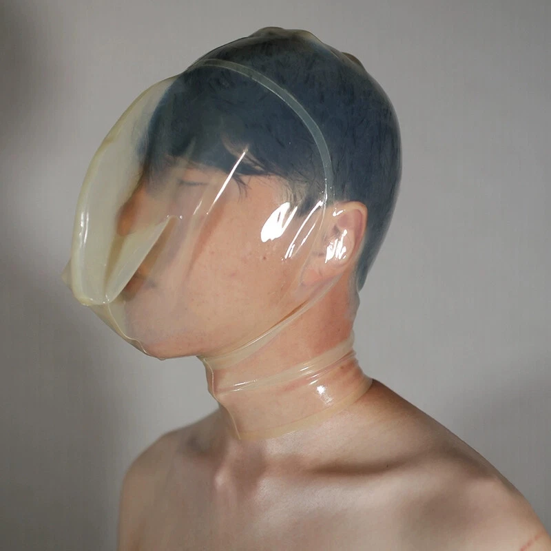 full cover latex gummi mask no zip no hole breath space 0.4mm