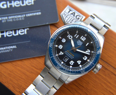 Tag Heuer Autavia Automatik Fullset 42mm Stahl Blau Herren Taucheruhr WBE5116
