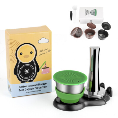 Refillable Coffee Capsule Pod Tamper Stand Holder For Dolce Gusto Nescafe EDG