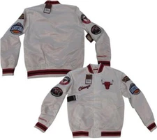 6X Champion Chicago Bulls Mens Mitchell & Ness Light Weight Satin Snap Jacket