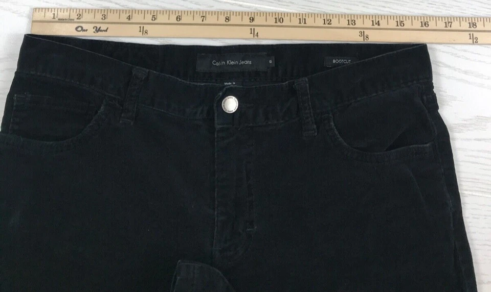 Vintage Calvin Klein Bootcut Corduroy Jeans Women 10 Black Cotton Blend Jean Y2K - Image 3 of 4