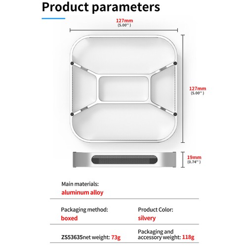 Support de bureau pour Mac Mini M4 / M4 Pro 2024 support de refroidissement à dissipation de chaleur base - Photo 17/18