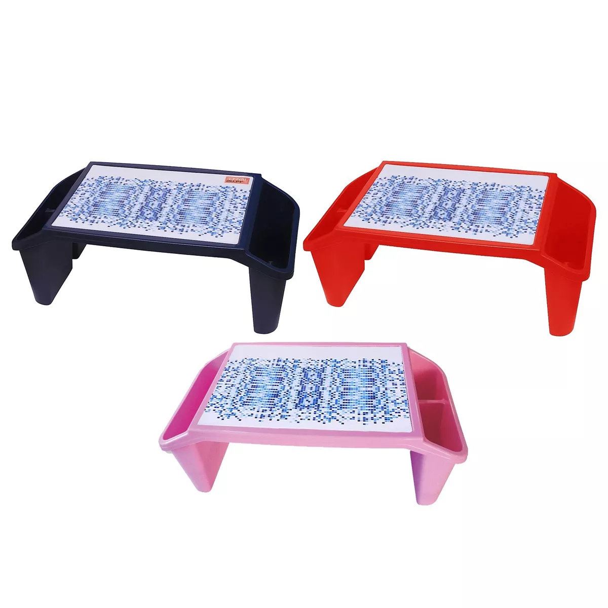 2 x Portable Table Tray 3 Compartment Kids Adults Multi Activity Bed Sofa Desk