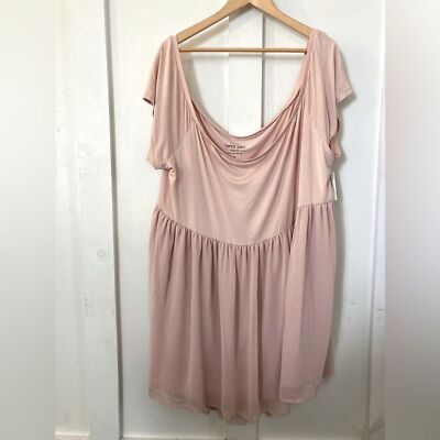 NWT Torrid super soft knits rose dust off shoulder babydoll blouse size 6