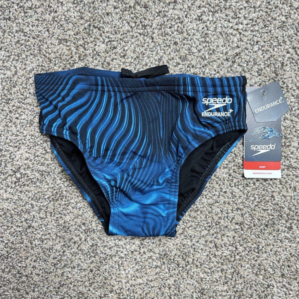 Speedo Endurance+ Men's Blue Swim Brief - Size 26 Electric
